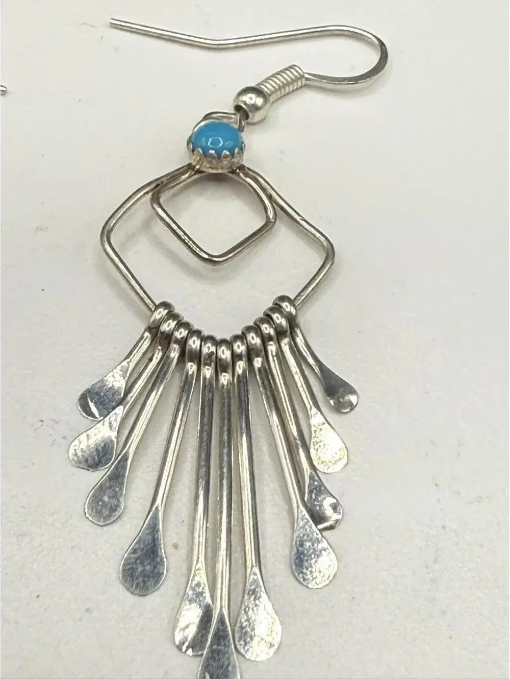 Handcrafted Sterling Silver Turquoise Dreamcatcher Dangle Earrings